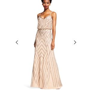 Adrianna Papell Diamond Beaded Blouson Dress